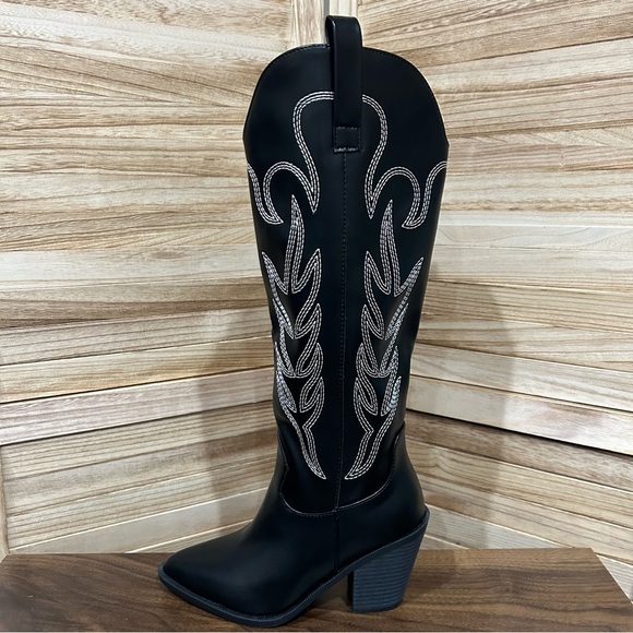 WOMEN’S KNEE HIGH COWBOY BOOTS (CATTLE-9) - Picture 2 of 5